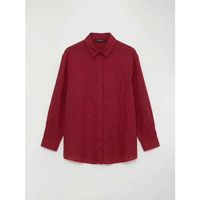 LCW Modest Kırmızı Çizgili Kadın Gömlek Tunik