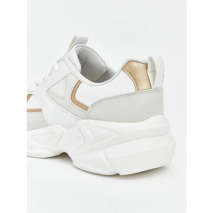 LCW STEPS Beyaz Bağcıklı ve Kalın Tabanlı Kadın Spor Ayakkabı