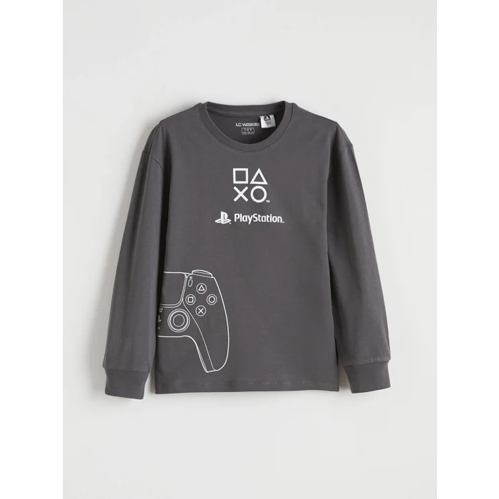 LCW Kids Gri PlayStation Baskılı Erkek Çocuk Pijama Takımı