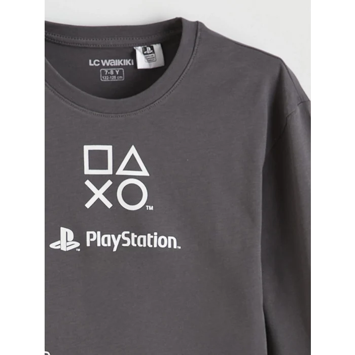 LCW Kids Gri PlayStation Baskılı Erkek Çocuk Pijama Takımı