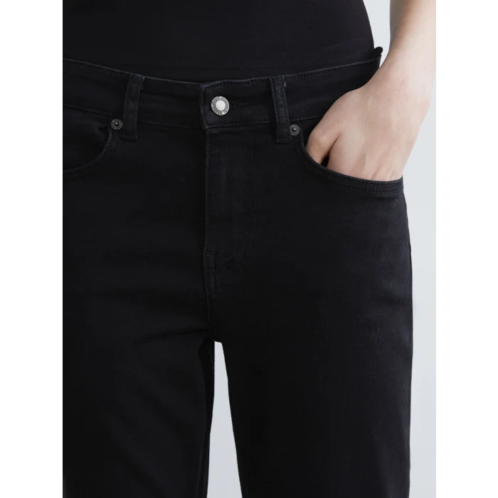 LCW Jeans Siyah Crop Flare Kadın Jean Pantolon