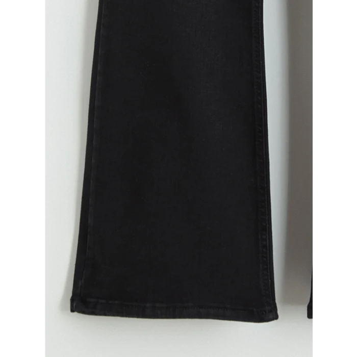 LCW Jeans Siyah Crop Flare Kadın Jean Pantolon