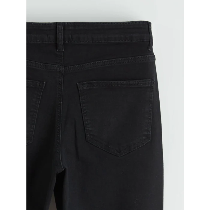 LCW Jeans Siyah Crop Flare Kadın Jean Pantolon