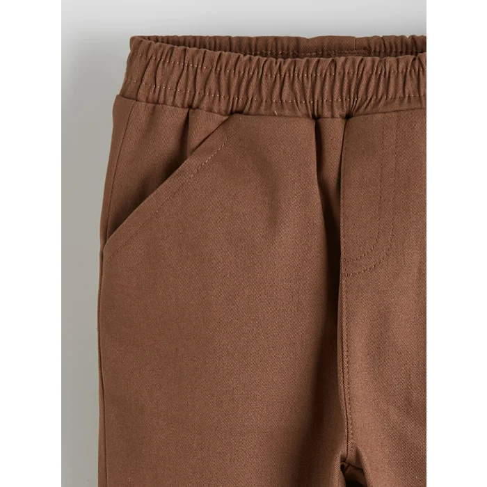 LCW baby Ekru Hakim Yaka Keten Karışımlı Erkek Bebek Gömlek ve Pantolon