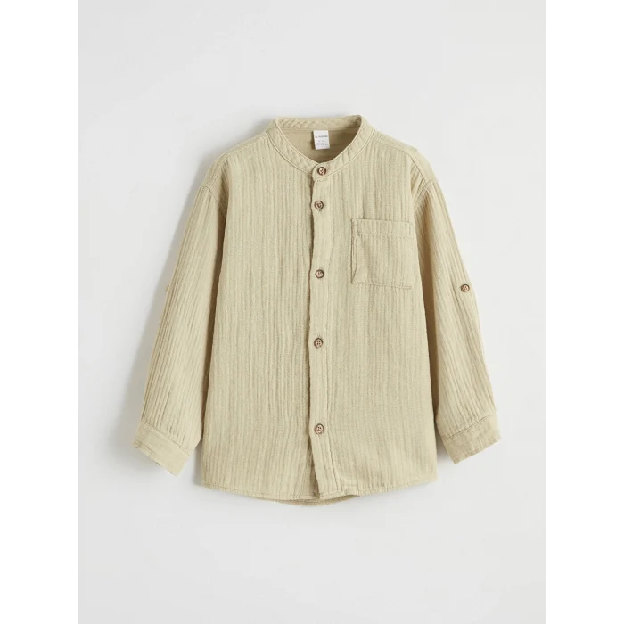 LCW Kids Haki Hakim Yaka Erkek Çocuk Gömlek