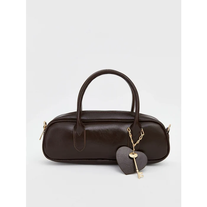 LCW ACCESSORIES Kahverengi Deri Görünümlü Kadın Omuz Çantası