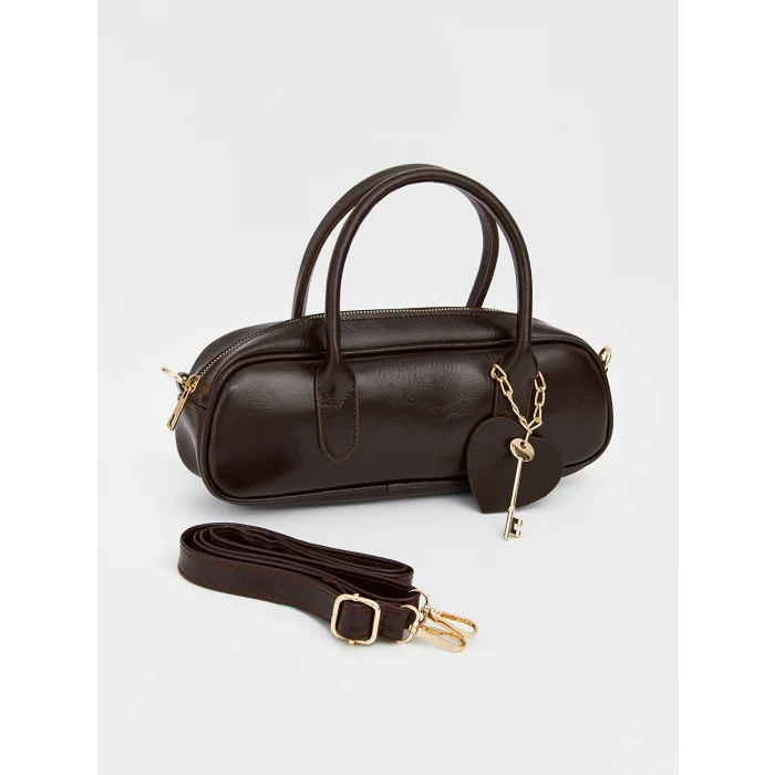 LCW ACCESSORIES Kahverengi Deri Görünümlü Kadın Omuz Çantası