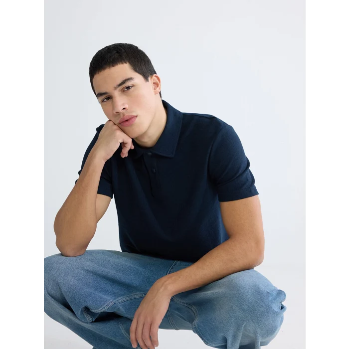 XSIDE Lacivert Polo Yaka Erkek Tişört