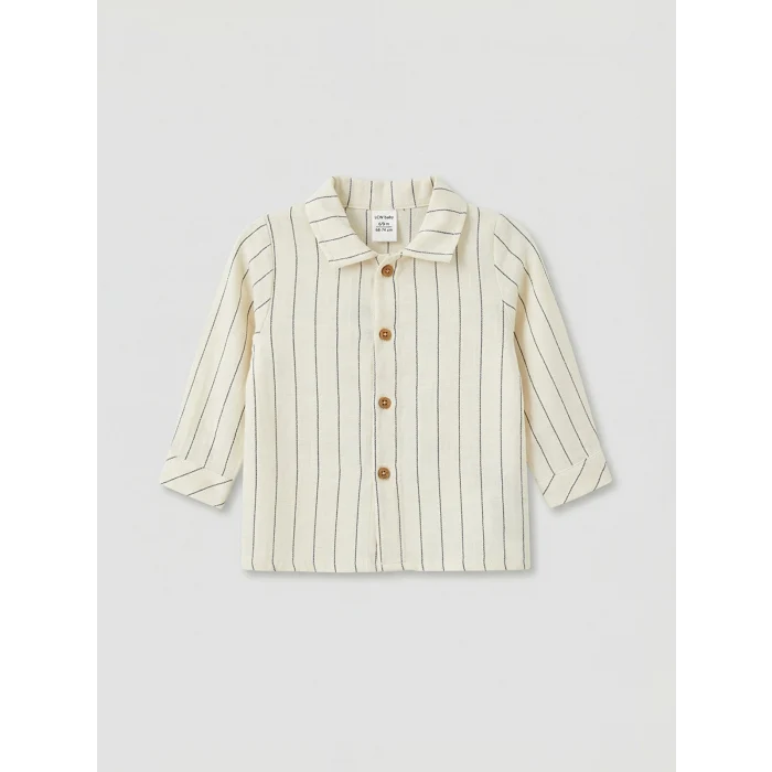 LCW baby Ekru Uzun Kollu Erkek Bebek Gömlek ve Pantolon