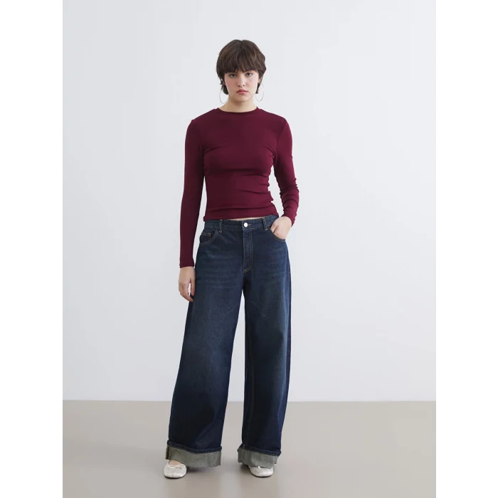 XSIDE Mürdüm Bisiklet Yaka Fitilli Kadın Body