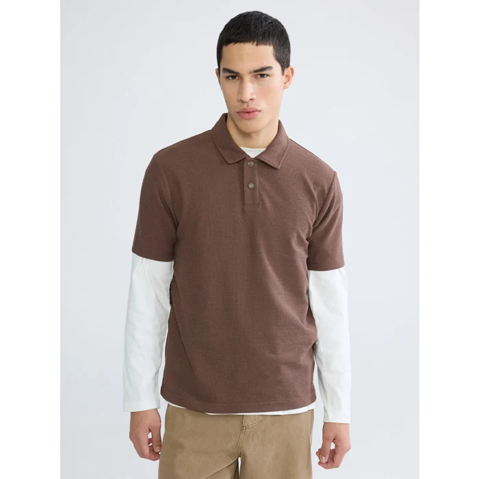 XSIDE Kahverengi Polo Yaka Erkek Tişört