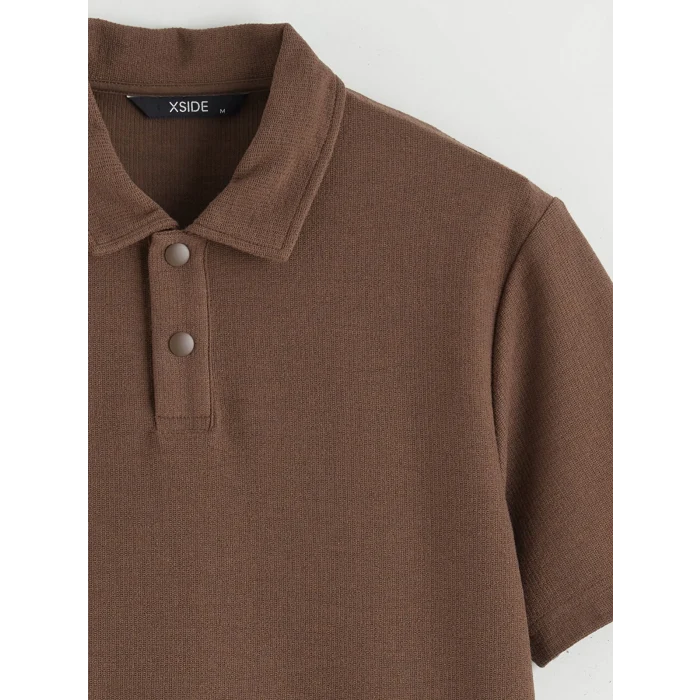 XSIDE Kahverengi Polo Yaka Erkek Tişört