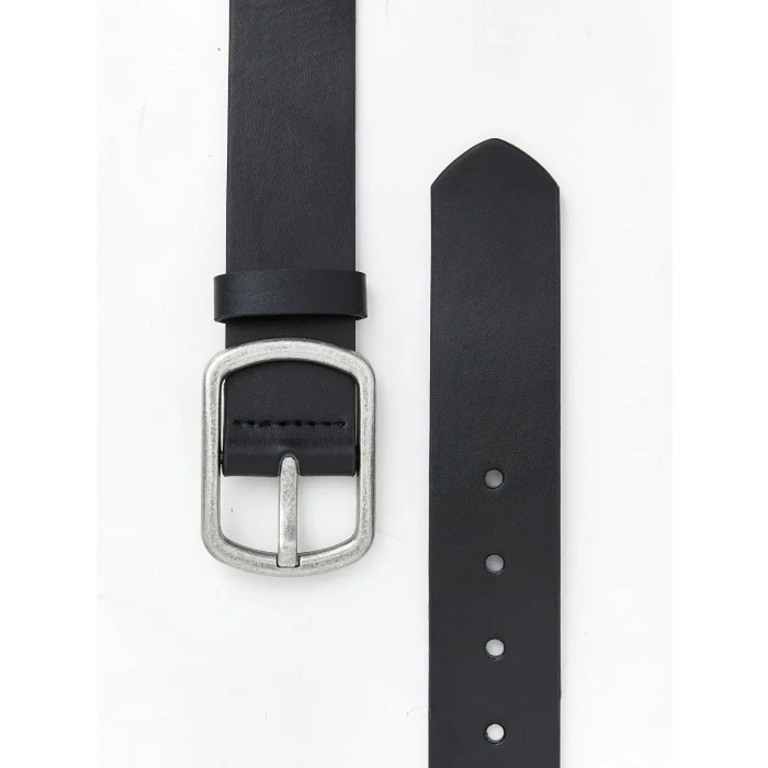 LCW ACCESSORIES Siyah Deri Görünümlü Erkek Kemer