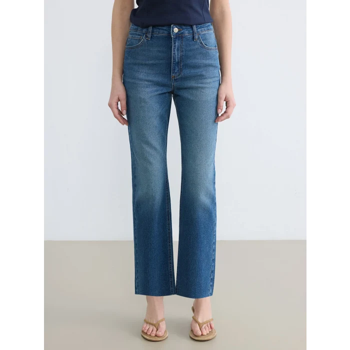 LCW Jeans İndigo Crop Flare Kadın Jean Pantolon