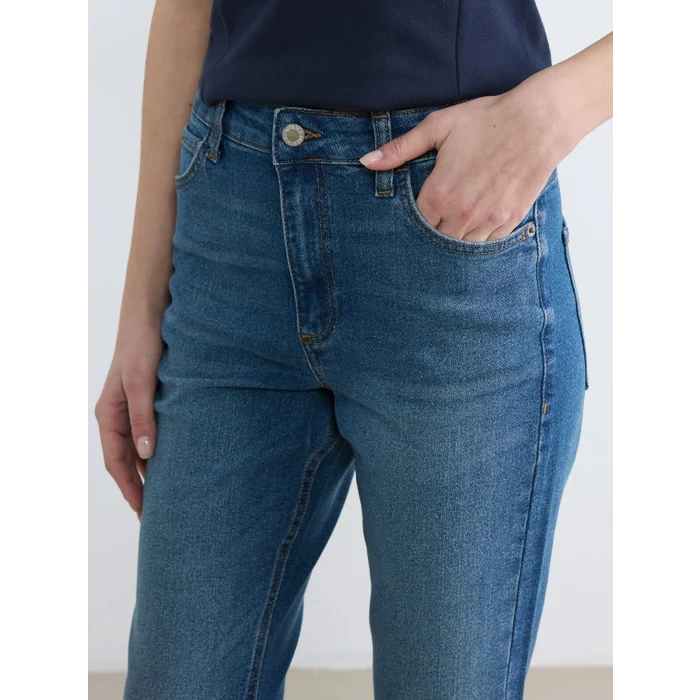 LCW Jeans İndigo Crop Flare Kadın Jean Pantolon