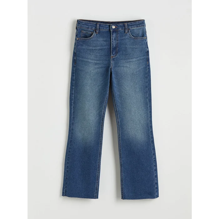 LCW Jeans İndigo Crop Flare Kadın Jean Pantolon