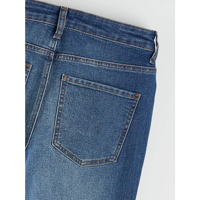 LCW Jeans İndigo Crop Flare Kadın Jean Pantolon
