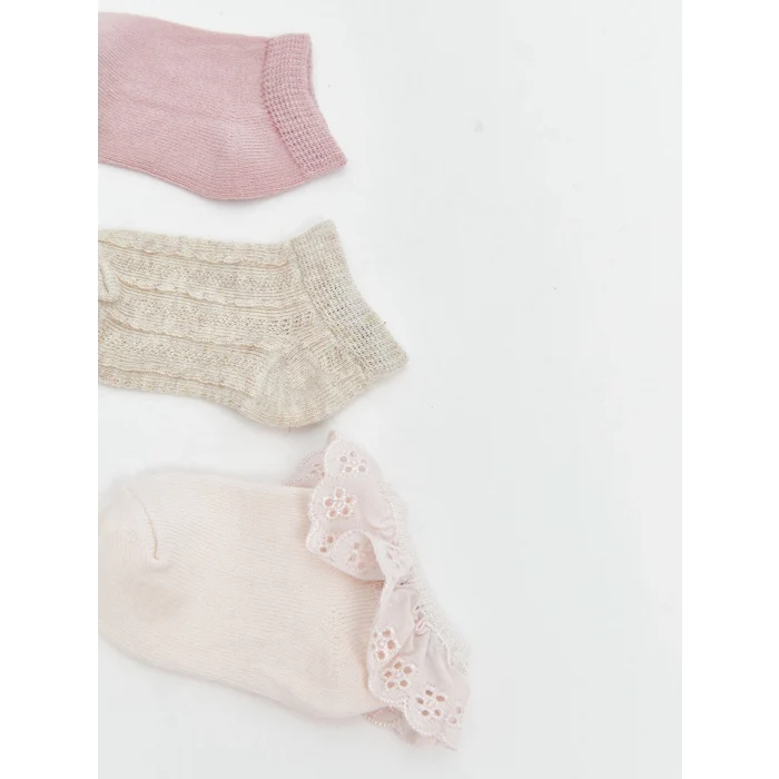LCW baby Pembe Desenli Kız Bebek Patik Çorap 5li