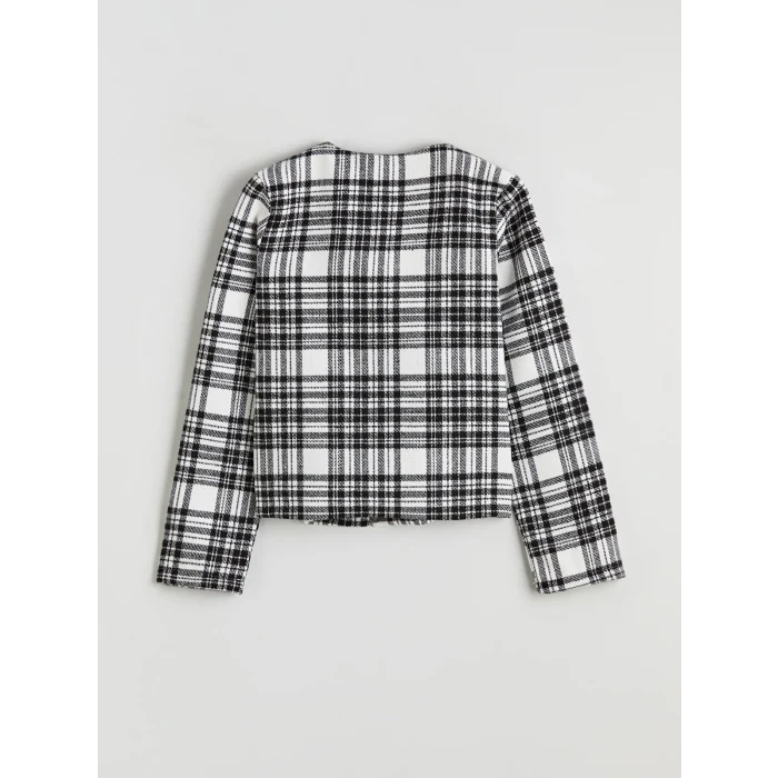 LCW Kids Ekru Ekose Kız Çocuk Tüvit Gömlek