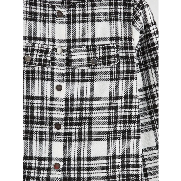 LCW Kids Ekru Ekose Kız Çocuk Tüvit Gömlek