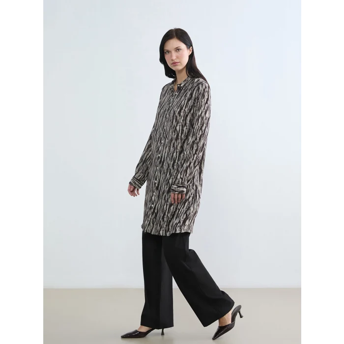 LCW Grace Kahverengi Desenli Kadın Gömlek Tunik