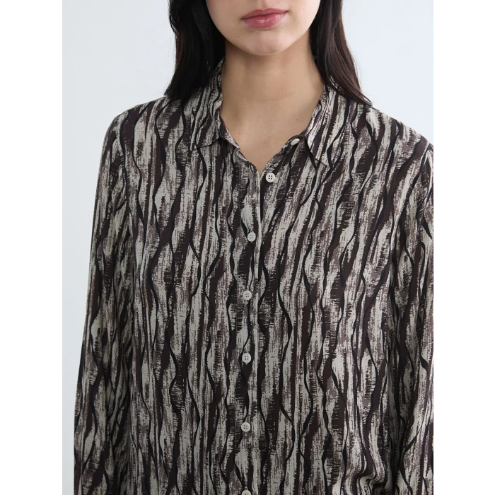 LCW Grace Kahverengi Desenli Kadın Gömlek Tunik