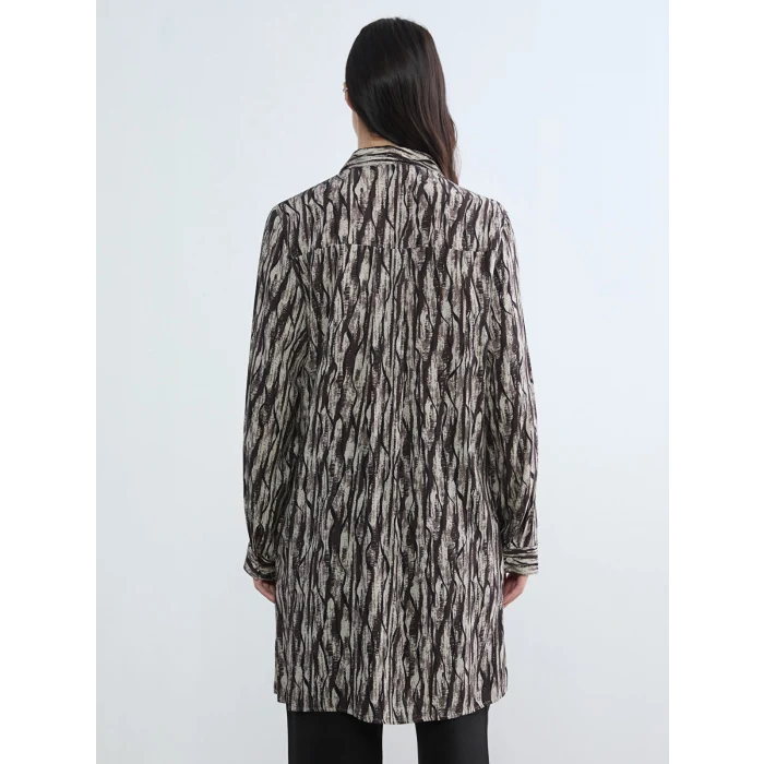 LCW Grace Kahverengi Desenli Kadın Gömlek Tunik