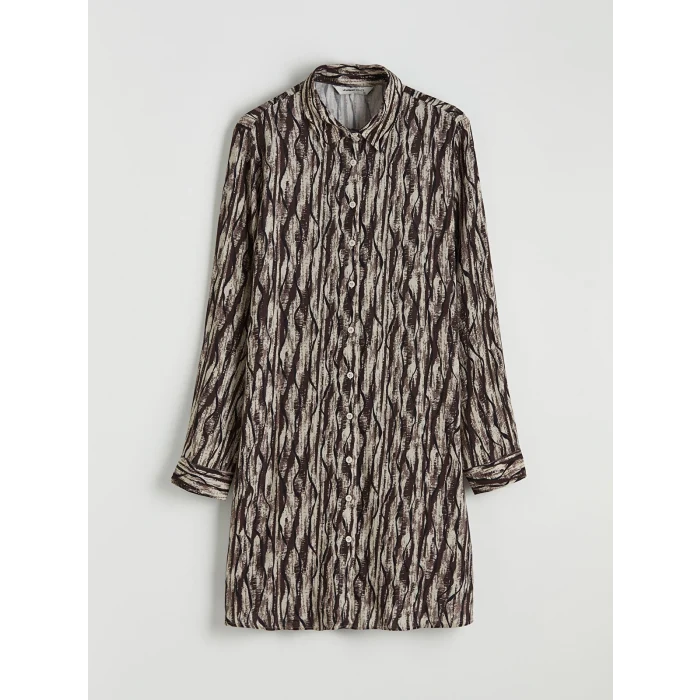 LCW Grace Kahverengi Desenli Kadın Gömlek Tunik
