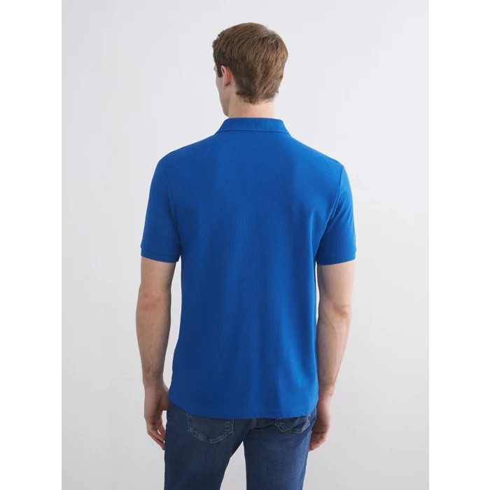 LCWAIKIKI Classic Mavi Polo Yaka Kısa Kollu Pike Erkek Tişört