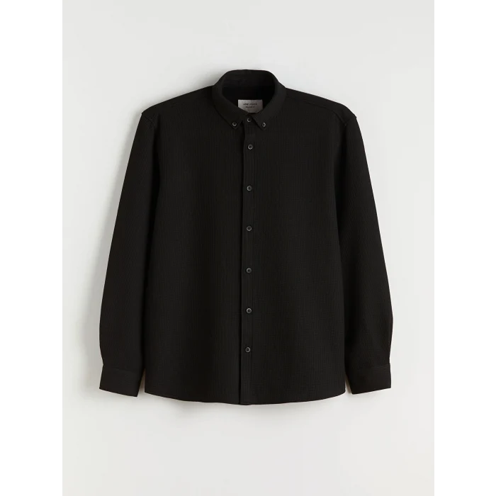 LCW Vision Siyah Regular Fit Uzun Kollu Erkek Gömlek