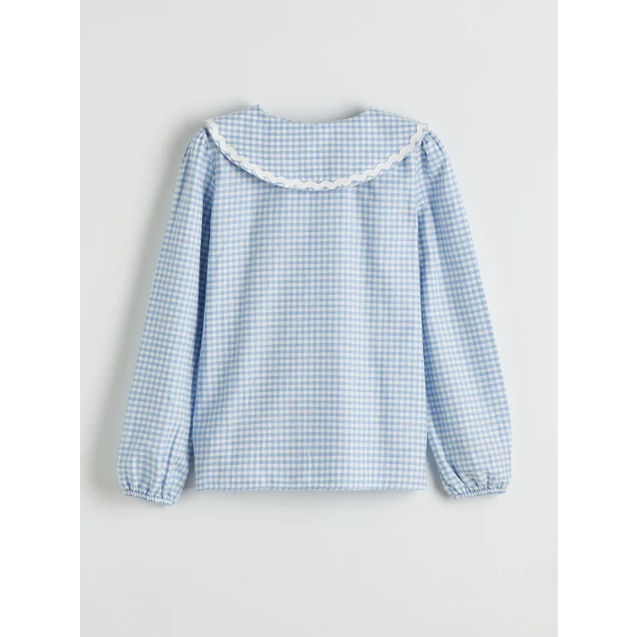 LCW Kids Mavi Ekose Kız Çocuk Gömlek