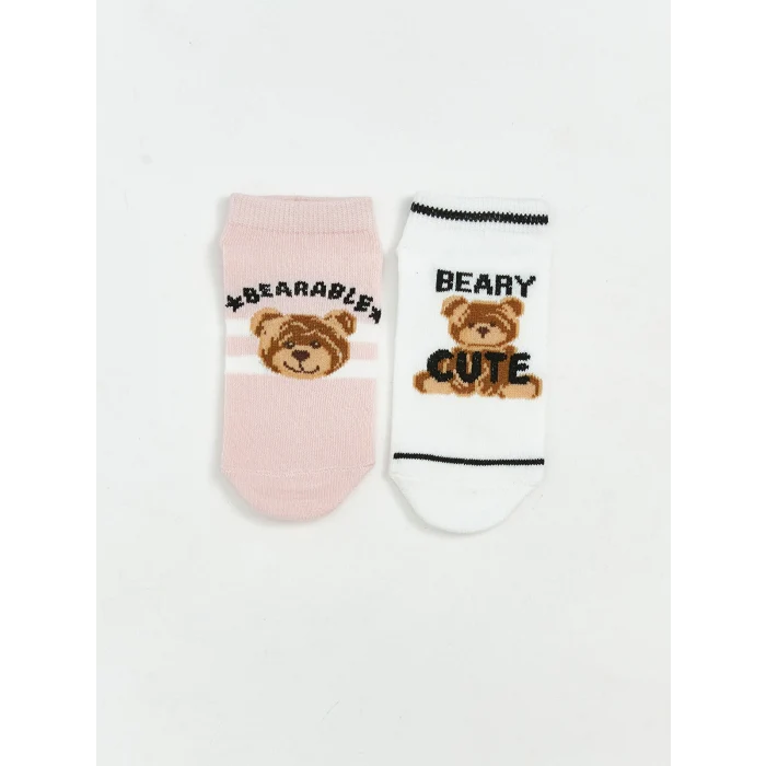 LCW Kids Ekru Desenli Kız Çocuk Patik Çorap 5li