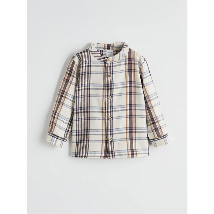 LCW baby Kahverengi Hakim Yaka Erkek Bebek Gömlek ve Pantolon