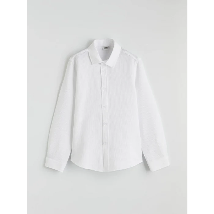 LCW Kids Beyaz Erkek Çocuk Armürlü Gömlek