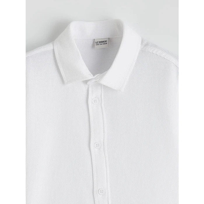LCW Kids Beyaz Erkek Çocuk Armürlü Gömlek