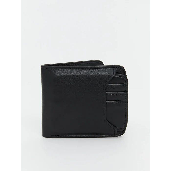 LCW ACCESSORIES Siyah Deri Görünümlü Erkek Cüzdan