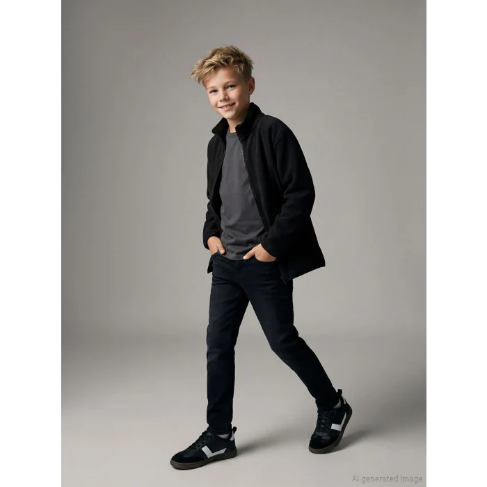 LCW Kids Siyah Süper Skinny Fit Erkek Çocuk Jean Pantolon