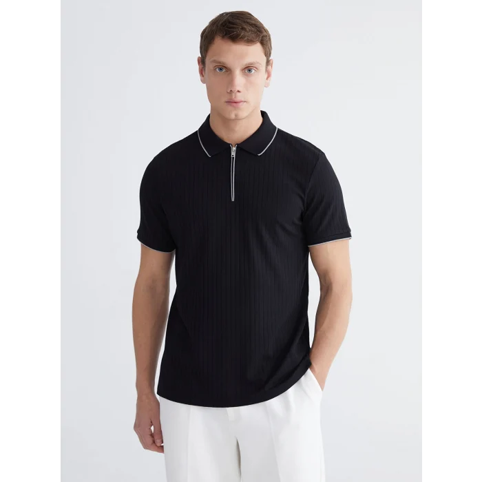 LCW Vision Siyah Polo Yaka Erkek Tişört