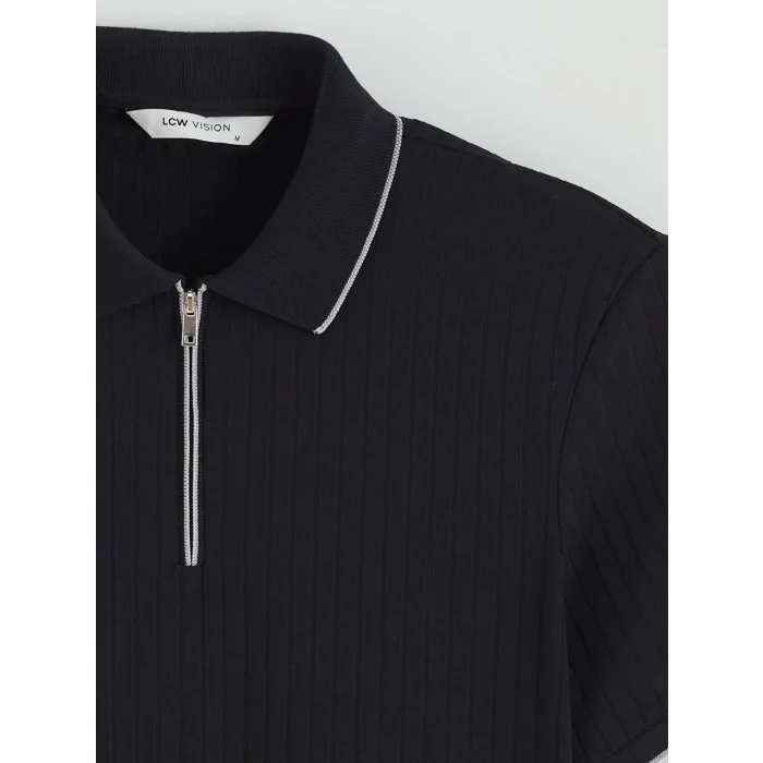 LCW Vision Siyah Polo Yaka Erkek Tişört