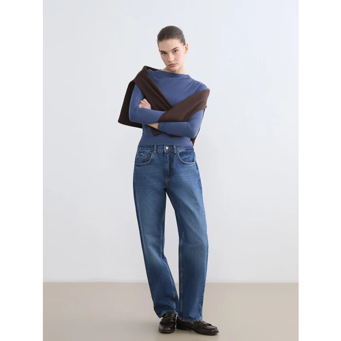 LCW Jeans İndigo Boyfriend Fit Kadın Jean Pantolon