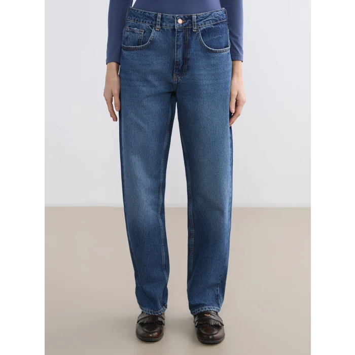 LCW Jeans İndigo Boyfriend Fit Kadın Jean Pantolon