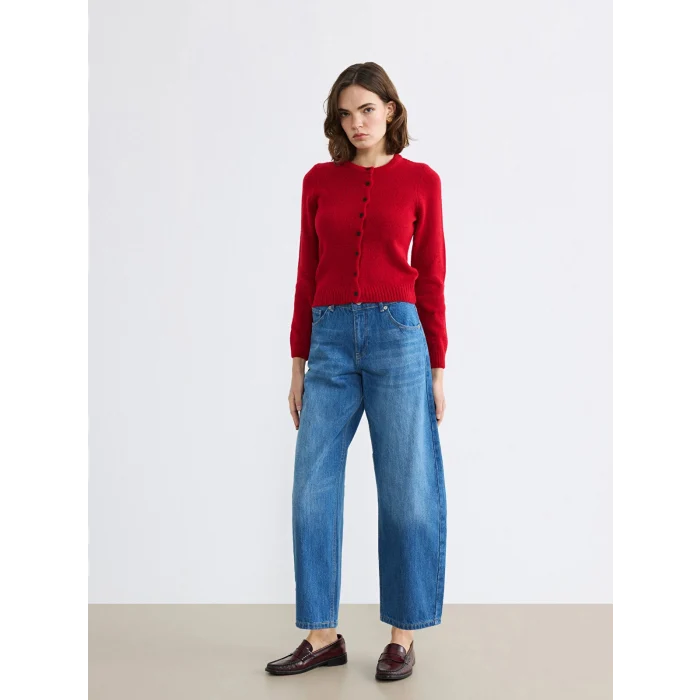 LCW Jeans İndigo Barrel Fit Kadın Jean Pantolon