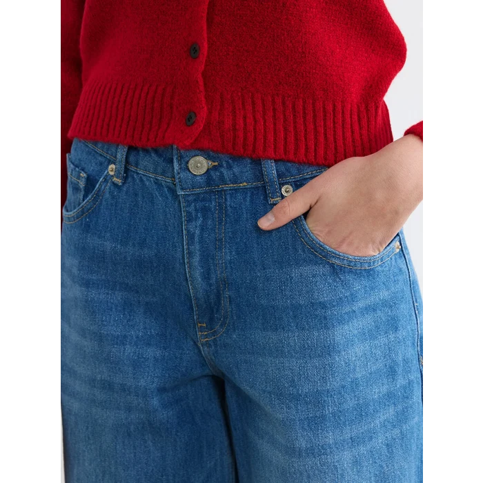 LCW Jeans İndigo Barrel Fit Kadın Jean Pantolon