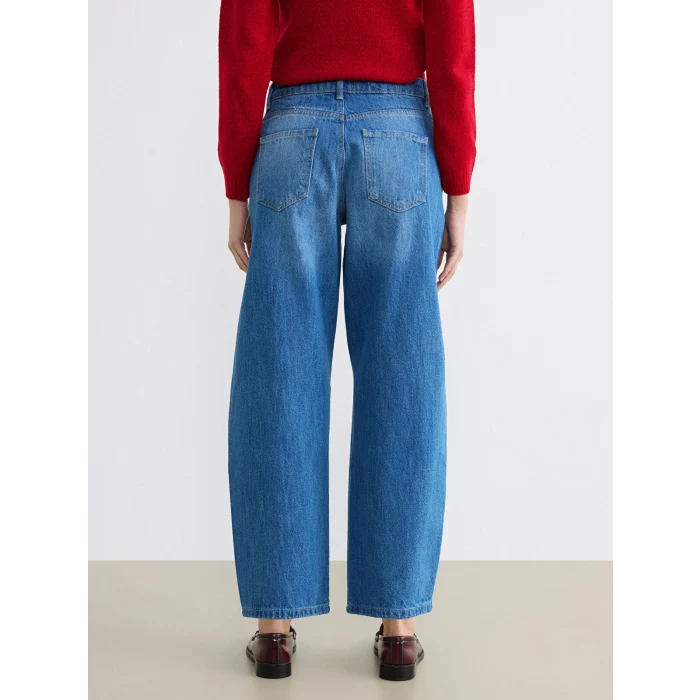 LCW Jeans İndigo Barrel Fit Kadın Jean Pantolon