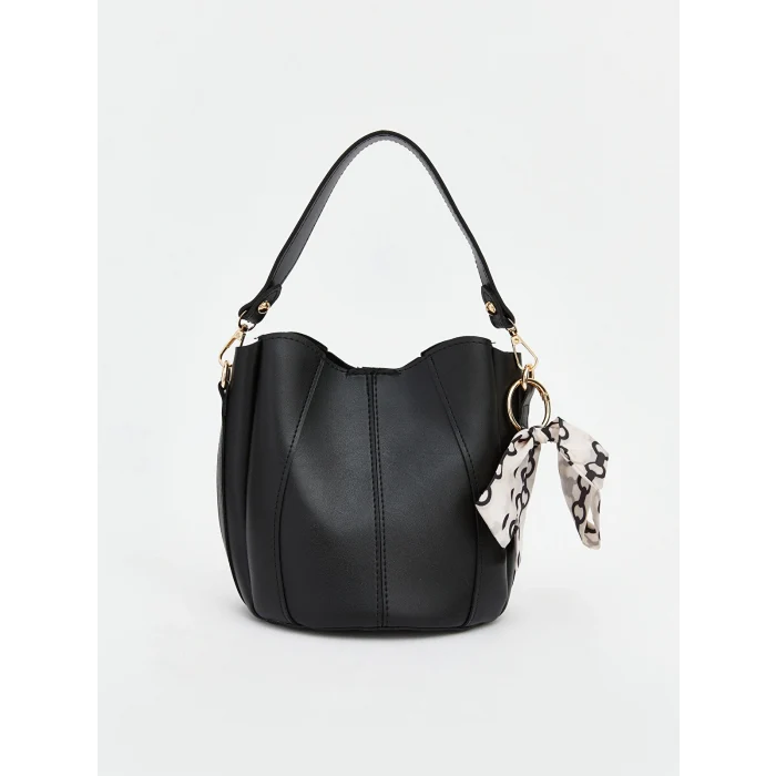 LCW ACCESSORIES Siyah Deri Görünümlü Kadın Omuz Çantası