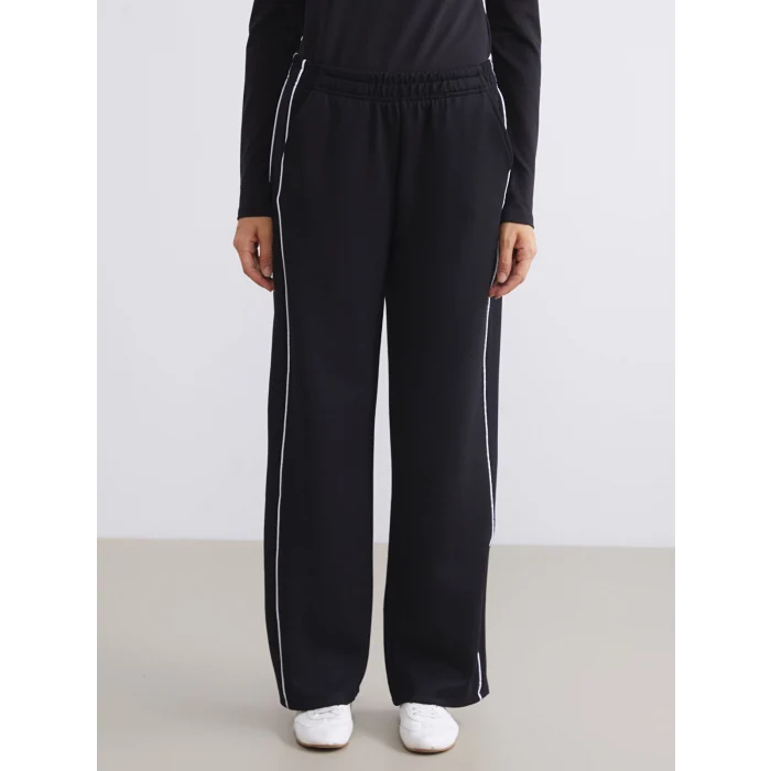 KOOR SPORT Siyah Beli Lastikli Modal Karışımlı Kadın Spor Eşofman Altı