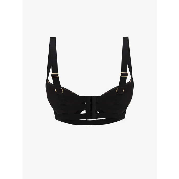 LCW DREAM Kahverengi Balenli Dolgulu Leopar Desenli Fantezi Tişört Sütyen