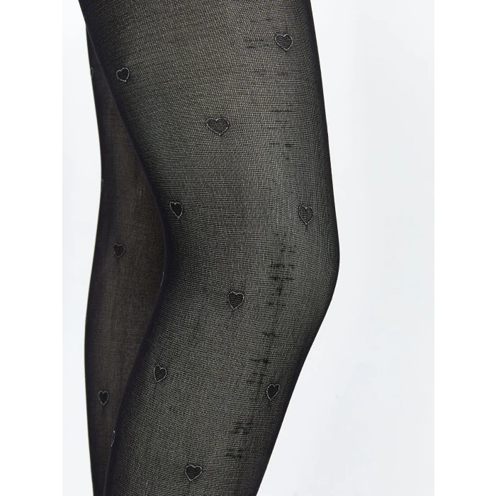 LCW Kids Siyah Desenli Kız Çocuk İnce Külotlu Çorap 2li