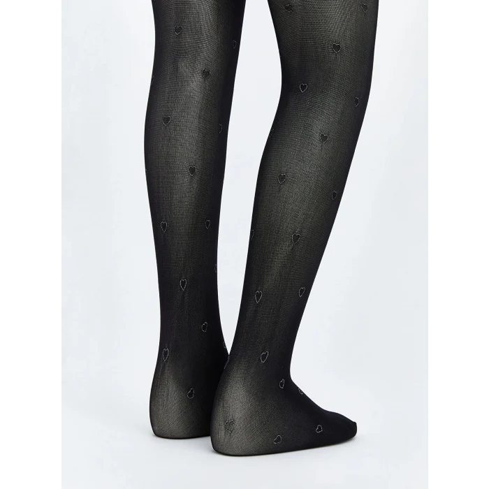 LCW Kids Siyah Desenli Kız Çocuk İnce Külotlu Çorap 2li