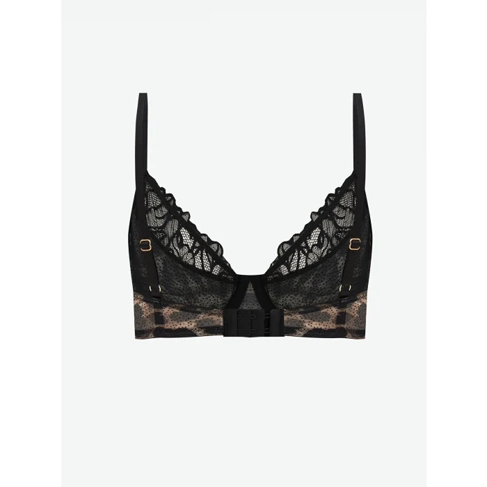 LCW DREAM Kahverengi Balenli Dolgusuz Leopar Desenli Tişört Sütyen